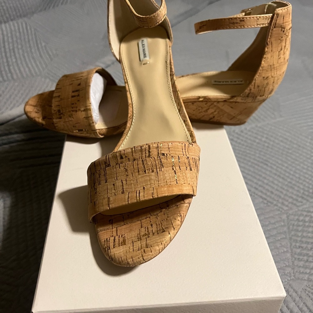 Cork wedge sandal, size 10.